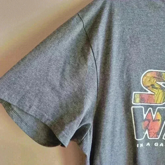 Star Wars Mens XL In A Galaxy Far Away Character Fill Shirt Grey Short Sleeve - Picture 5 of 9